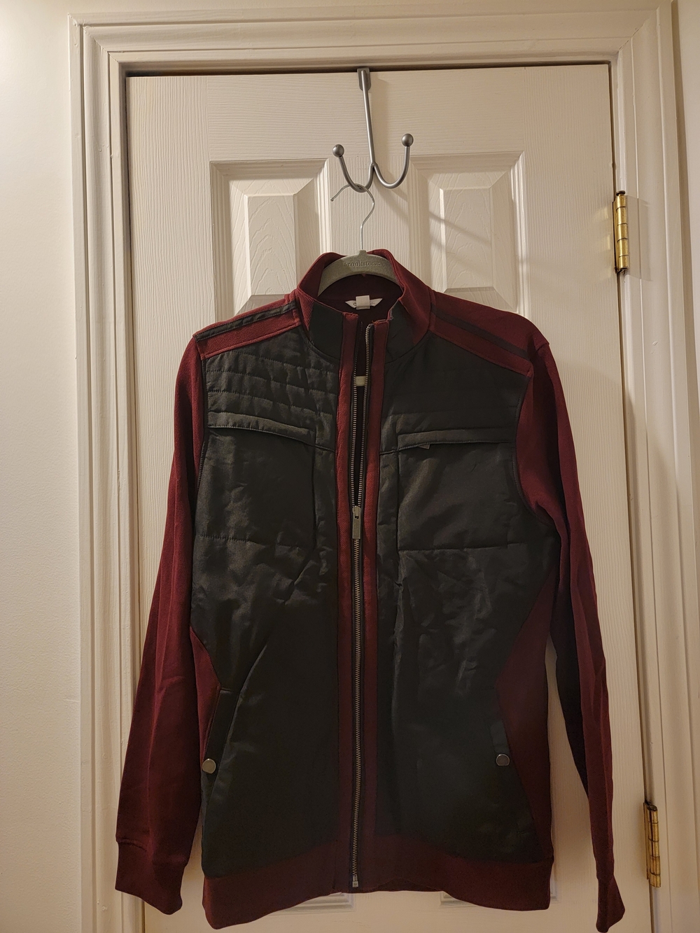 Calvin Klein Men's Burgundy and Black Hybrid Jacket